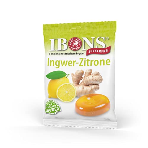 IBONS Lutschbonbons 75g zuckerfrei (Ingwer-Zitrone) von IBONS