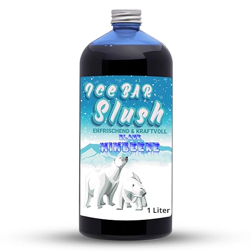 ICE Bär Sirup AZO FREI | 1 Liter Flasche | Konzentrat für Slushy Getränke Maker Eis Slushmaschinen Eismaschinen 1:5 bis 1:20 (Blaue Himbeere) von ICE Bär SLUSH