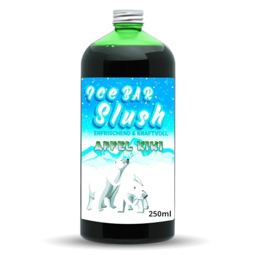 ICE Bär Sirup AZO FREI | 250 ml Flasche | Konzentrat für Slushy Getränke Maker Eis Slushmaschinen Eismaschinen 1:5 bis 1:20 (250 ml, Apfel-Kiwi) von ICE Bär SLUSH