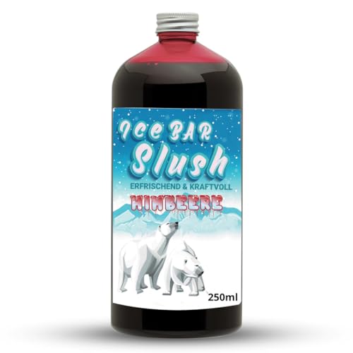 ICE Bär Sirup AZO FREI | 250 ml Flasche | Konzentrat für Slushy Getränke Maker Eis Slushmaschinen Eismaschinen 1:5 bis 1:20 (250 ml, Himbeere) von ICE Bär SLUSH