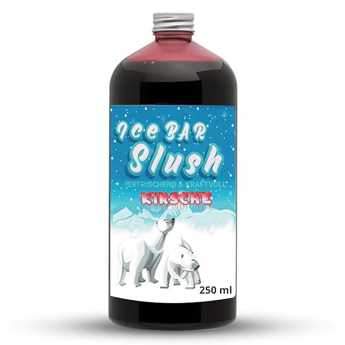 ICE Bär Sirup AZO FREI | 250 ml Flasche | Konzentrat für Slushy Getränke Maker Eis Slushmaschinen Eismaschinen 1:5 bis 1:20 (250 ml, Kirsche) von ICE Bär SLUSH