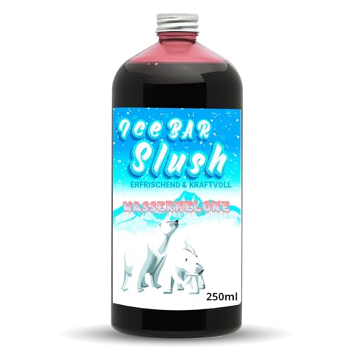 ICE Bär Sirup AZO FREI | 250 ml Flasche | Konzentrat für Slushy Getränke Maker Eis Slushmaschinen Eismaschinen 1:5 bis 1:20 (250 ml, Wassermelone) von ICE Bär SLUSH