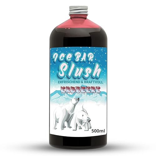 ICE Bär Sirup AZO FREI | 500 ml Flasche | Konzentrat für Slushy Getränke Maker Eis Slushmaschinen Eismaschinen 1:5 bis 1:20 (500 ml, Erdbeere) von ICE Bär SLUSH