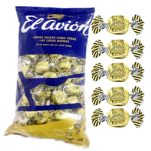 iChuches Toffee-Bonbonbons des spanischen Herstellers El Flugzeug. Toffee Nata, zuckerfreier Toffee, Toffee für Kaffee und Milch. (1 kg, Toffe Chocolate 1 kg) von ICHUCHES