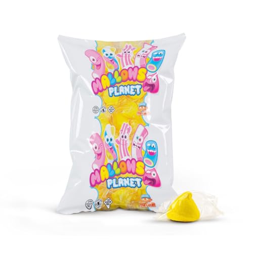 iChuches Top Mallows bunte Schwämme für Süßigkeitentische, Konusbeutel, Pinatas, glutenfrei, laktosefrei, 0 % fettige Stoffe. Marshmallow (Gelb, 110) von ICHUCHES