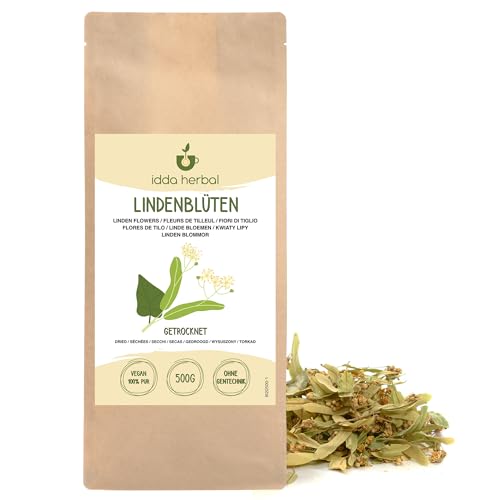 Lindenblütentee 500g, Tee lose, Lindenblätter mit Blüten, Lindenblüten getrocknet zur Zubereitung von Lindenblüten Tee und Kräutertee von IDDA Herbal