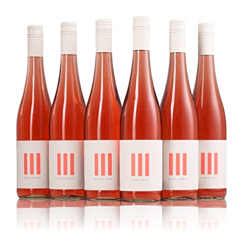 III FREUNDE 6 x Rosé 2020 Roséwein trocken, jung, frisch & sommerlich - Qualitätswein aus Rheinhessen 12% Idealer Begleiter für leichte Sommersalate - Rosé-Wein mit Schraubverschluss (6 x 0,75l) von III Freunde