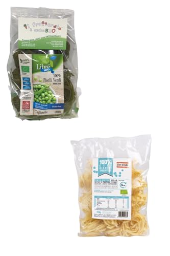 Bio-Nudeln aus Kichererbsen und grünen Erbsen-Nudeln, 2 Packungen mit je 250 g, glutenfrei, Proteinquelle von IL FRUTTAROLO è ANCHE BIO