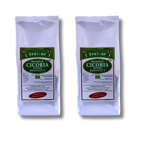 Zichorie Bio geröstet und gemahlen für Moka 1 kg Zichorie Bio glutenfrei - 2 x 500 g ideal für Moka sehr gut verdaulich - Alternative zu Kaffee von IL FRUTTAROLO è ANCHE BIO