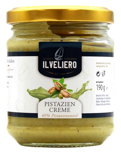 IL VELIERO Pistaziencreme 40% Pistazienanteil, 2er Pack (2 x 190g) von IL VELIERO