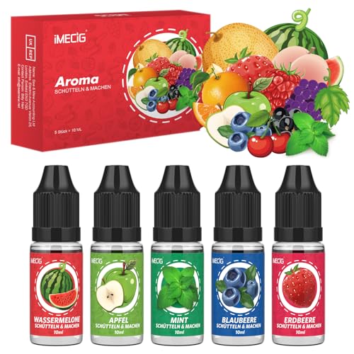 IMECIG konzentriertes Aroma 5 X 10 ML Set, Schütteln & Machen, Natürliches Konzentriertes Aroma in Lebensmittelqualität, Optimal für DIY, Backen, Kochen, Raumerfrischung uvm. von IMECIG