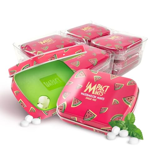 IMPACT MINTS mit Wassermelonengeschmack, 8 x 14g Mintsbonbons, Atemfrisch Pastillen in stylischer Dose von IMPACT MINTS