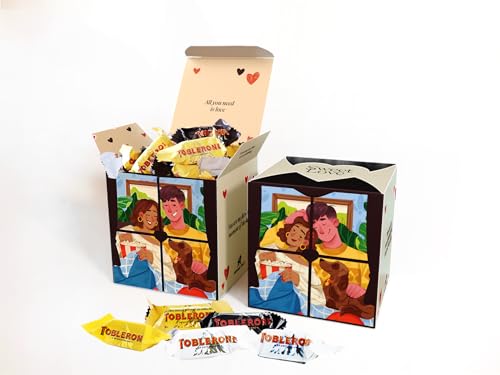 Valentinstag Schokoladen-Geschenkbox für Paare - Originelles Geschenk für Valentinstag, Geburtstage, Partner – Toblerone - Geschenke für ihn – Geschenke für sie – Schokolade Box von IMPERIAL COAST