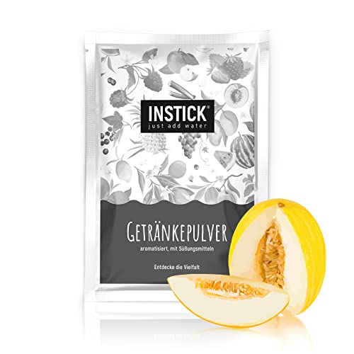 INSTICK | Zuckerfreies Instant-Getränk - Geschmack Honigmelone | Packung für 18 L | Getränkepulver - vegan, kalorienarm, mit Vitamin C, aromatisiert von INSTICK just add water