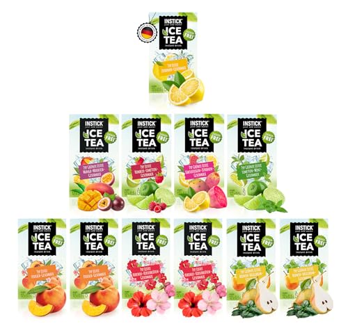 INSTICK Ice Tea | Zuckerfreies Instant-Getränk | Bundle S Eistee | 11x12 Sticks - 1 Stick für 0,5-1 L | Getränkepulver - vegan, kalorienarm, mit Vitamin C, aromatisiert von INSTICK just add water