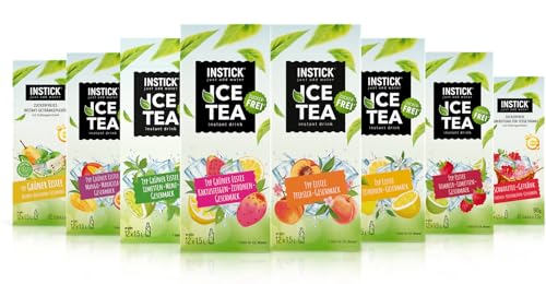 INSTICK Ice Tea | Zuckerfreies Instant-Getränk - Eistee Bundle L - 8x12 Sticks - 1 Stick für 1,5-2,5 L | Getränkepulver - vegan, kalorienarm, mit Vitamin C, aromatisiert von INSTICK just add water