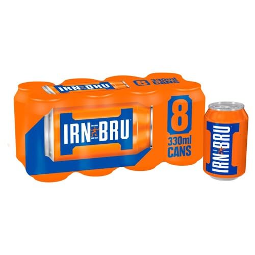 IRN-BRU Regular, 8 Stück Iconic Flavoured Fizzy Drinks Multipack Dosen – 8 x 330 ml Dosen von IRN-BRU