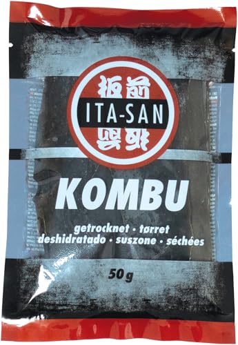 ITA-SAN Kombu Algen getrocknet, ideal zur Aromatisierung von Suppen, Brühen & Aufgüssen, 1 x 50 g von ITA-SAN