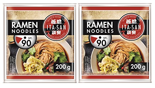 ITA-SAN Ramen Noodles [ 2x 200g ] Vorgekochte RAMEN Nudeln nach japanischer Art von ITA-SAN