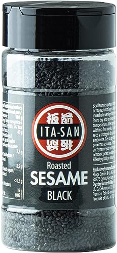 ITA-SAN Sesamsaat schwarz, geröstet, für asiatische Gerichte oder als Topping für Salate und Müsli, 1 x 95 g von ITA-SAN