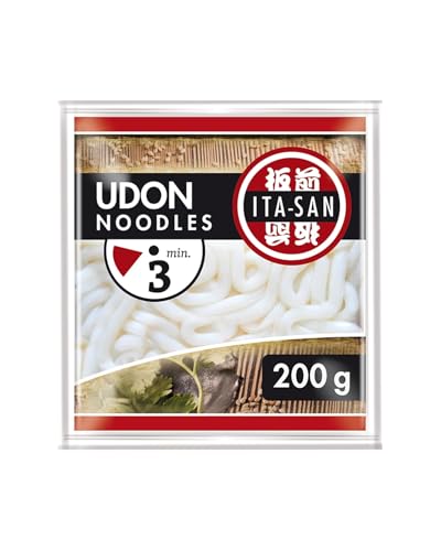 ITA-SAN Udon Nudeln, gekocht, schnelle und einfache Zubereitung, für Udon Nudelsuppe und weitere asiatische Gerichte, vegetarisch, 1 x 200 g von ITA-SAN