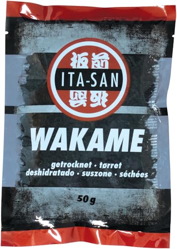 ITA-SAN Wakame Algen getrocknet, Reich an Vitaminen, Mineralien und Antioxidantien, ideal für Salate, Suppen & asiatische Gerichte, 1 x 50 g von ITA-SAN