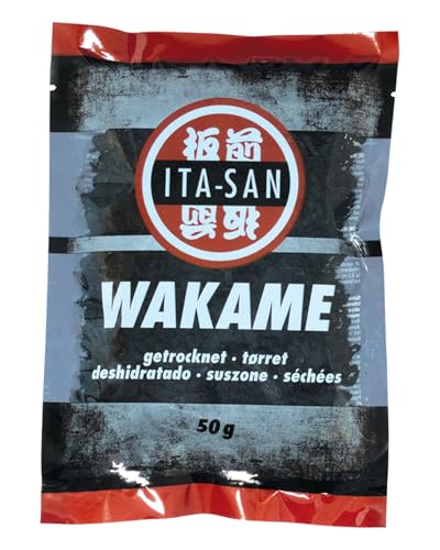 ITA-SAN Wakame Algen getrocknet, Reich an Vitaminen, Mineralien und Antioxidantien, ideal für Salate, Suppen & asiatische Gerichte, 1 x 50 g von ITA-SAN