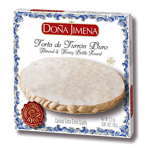 Doña Jimena – Marzipan covered with Pine Nuts Imperial Toledana 150g | Knusprige Textur | Weihnachtssüßigkeit mit traditionellem Rezept, hohe Qualität, runde Form | Traditionelles glutenfreies Turrón von Doña Jimena