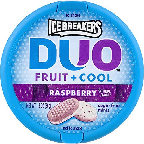 ICE BREAKERS Duo Fruit & Cool Raspberry Zuckerfreie Minzbonbons 1 x 36 g Dose American Import von Ice Breakers