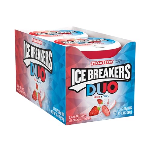 Ice Breakers Duo Mints Strawberry 35g (Pack of 8) / Ice Breakers Duo Mints Erdbeere 35g (8er Pack) von Ice Breakers