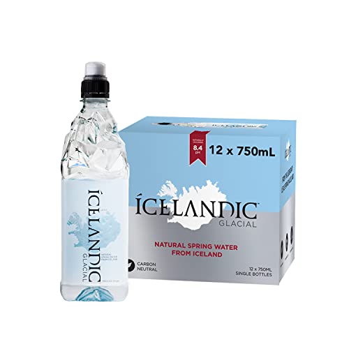 Icelandic Glacial Premium Natürliches Wasser Flaschen aus recyceltem PET 12 x 750ml pro Pack – Alkalisch/Niedriger pH-Wert, BPA-frei, Klimaneutral aus der isländischen Quelle. Geringer TDS-Gehalt. von Icelandic Glacial