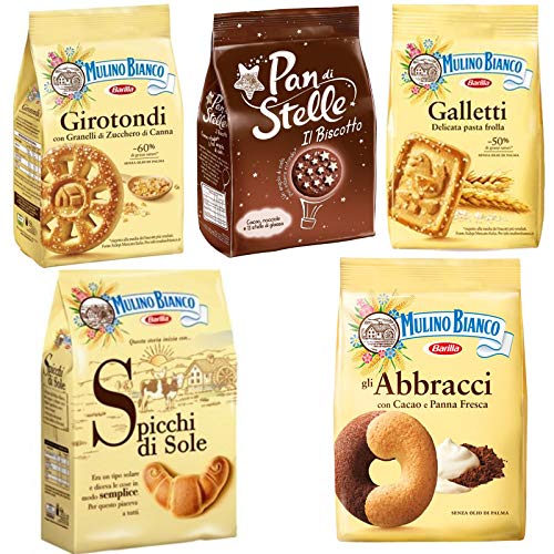 Italian Biscuits PAN DI Stelle + ABBRACCI + SPICCHI DI Sole + GIROTONDI + Galletti von toauo