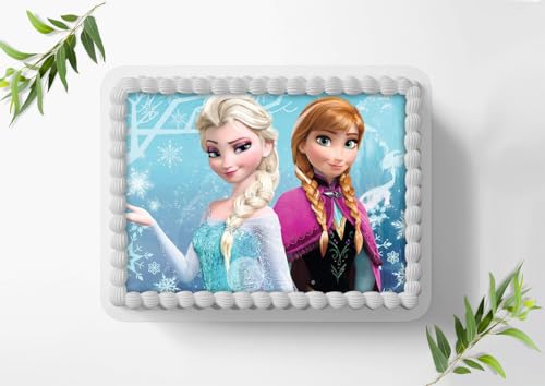 FONDANT Tortenaufleger mit dem Motiv: Frozen Die Eiskönigin (mit 11 verschiedene Motive), Zuckerbild Rechteckig A4, Essbares Foto für Torten, Tortenbild - (0257w Frozen) von Ihr Onlineshop Digital-on 24