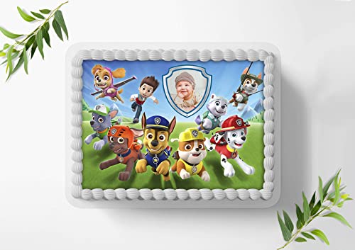 Für die Geburtstags Torte, Zuckerbild mit kompatibel mit: Paw Patrol Personalisiert mit Wunschname Tortenbild, Essbares Foto für Torten, Fondant, Tortenaufleger Ø A4, 1170z von Ihr Onlineshop Digital-on 24