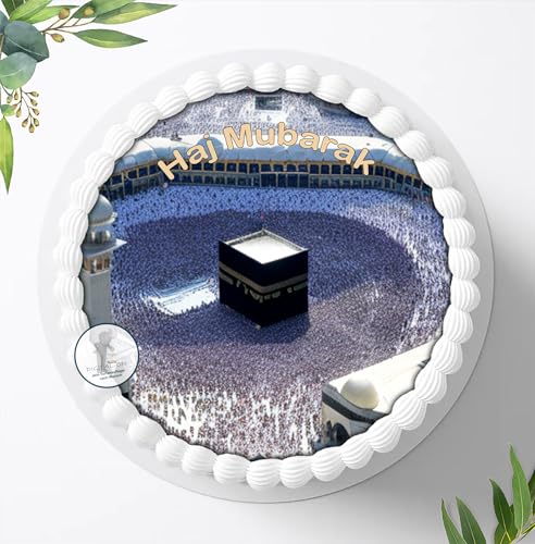 Haj Mubarak Tortenbild, Zuckerbild, Essbares Foto für Torten, Tortenbild, Tortenaufleger Ø 20cm - 1637z von Ihr Onlineshop Digital-on 24