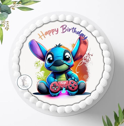 Tortenbild, Zuckerbild kompatibel mit: Lilo & Stitch, Essbares Foto für Torten, Tortenbild, Tortenaufleger Ø 20cm - 1645z von Ihr Onlineshop Digital-on 24