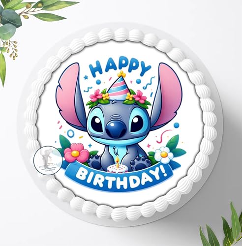 Tortenbild, Zuckerbild kompatibel mit: Lilo & Stitch, Essbares Foto für Torten, Tortenbild, Tortenaufleger Ø 20cm - 1673z von Ihr Onlineshop Digital-on 24