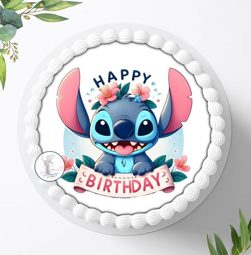 Tortenbild, Zuckerbild kompatibel mit: Lilo & Stitch, Essbares Foto für Torten, Tortenbild, Tortenaufleger Ø 20cm - 1674z von Ihr Onlineshop Digital-on 24