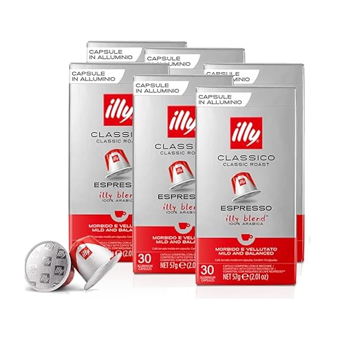 illy 240 Kapseln kompatibel mit Nespresso, 8 Packungen mit je 30 Kaffeekapseln Gusto Classico von illy