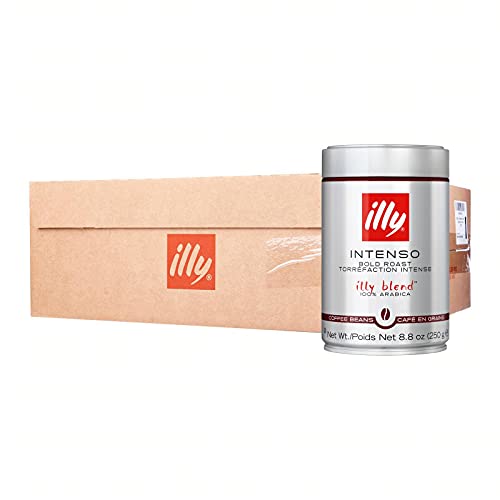 illy Espresso Intenso ganze Bohne, starke Röstung 250g, 12er Pack von illy