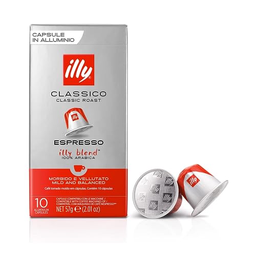 illy Kaffee CLASSICO, klassische Röstung, in kompatiblen Kaffeekapseln* - 10 Verpackungen zu je 10 Kapseln von illy