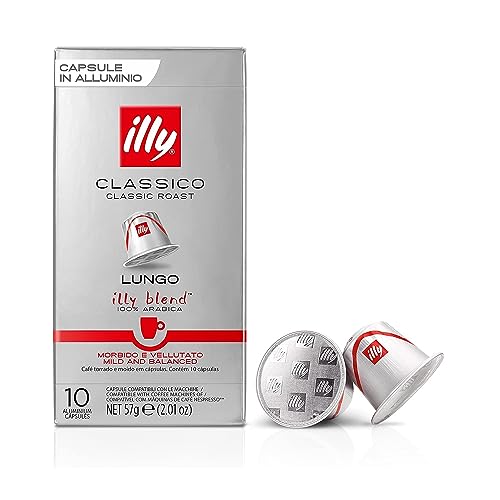 illy Kaffee CLASSICO Lungo, klassische Röstung, in kompatiblen Kaffeekapseln* - 10 Verpackungen zu je 10 Kapseln von illy