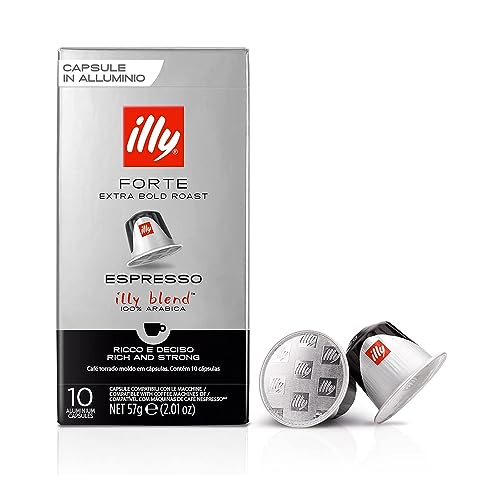 illy Kaffee FORTE, intensive Röstung, in kompatiblen Kaffeekapseln* - 10 Verpackungen zu je 10 Kapseln von illy