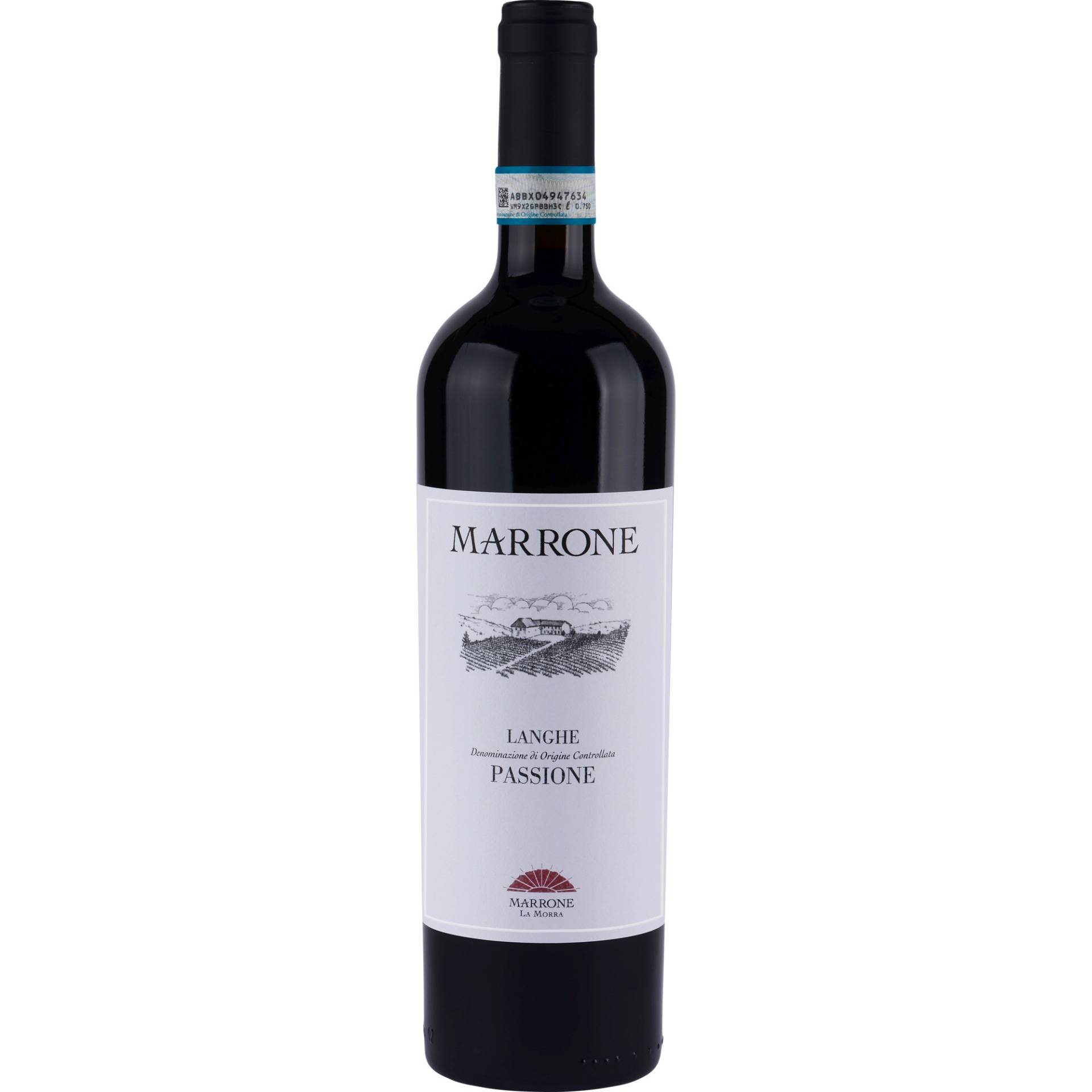 Marrone Langhe Passione, Langhe DOC, Piemont, 2021, Rotwein von Imbottigliato da Agricola Gian Piero Marrone s.n.c. La Morra - Italia nella propria cantina di Castiglione Falletto - It