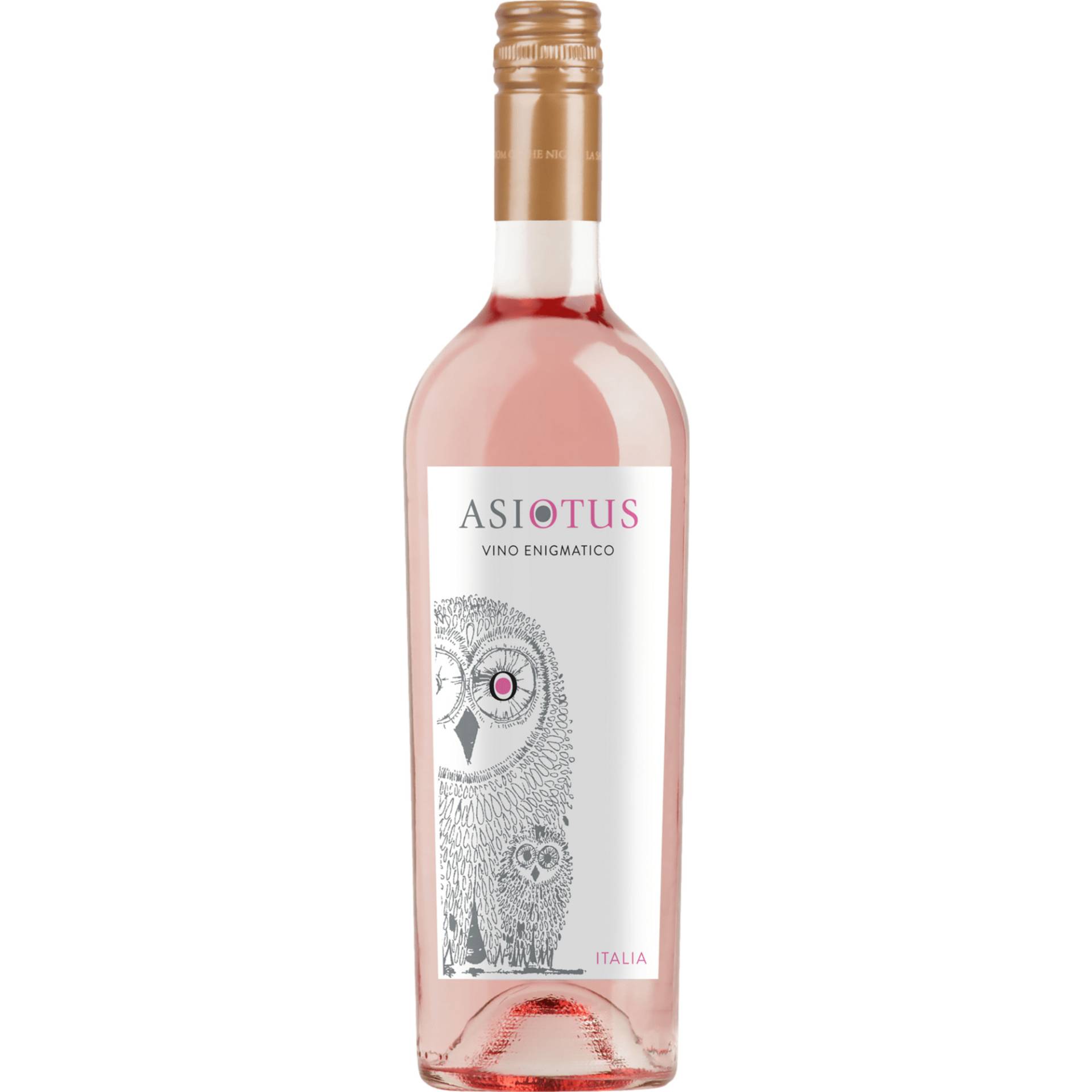 Asio Otus Rosato, Vino Varietale d'Italia, Vino da Tavola, Roséwein von Imbottigliato nelle Cantina di MGM S.P.A. a Priocca - Italia