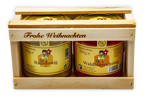 Imkerei Beck® - Deutscher Honig im Geschenkset/Reiner Bienenhonig/Geschenkset "Frohe Ostern" (2 x 500g) von Imkerei Beck