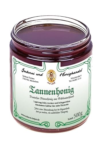 Deutscher Tannenhonig 500g – malzig intensiv, naturbelassener roher Honig (von Imkerei Nordheide) | Deutscher Honig vom Imker von Imkerei Nordheide