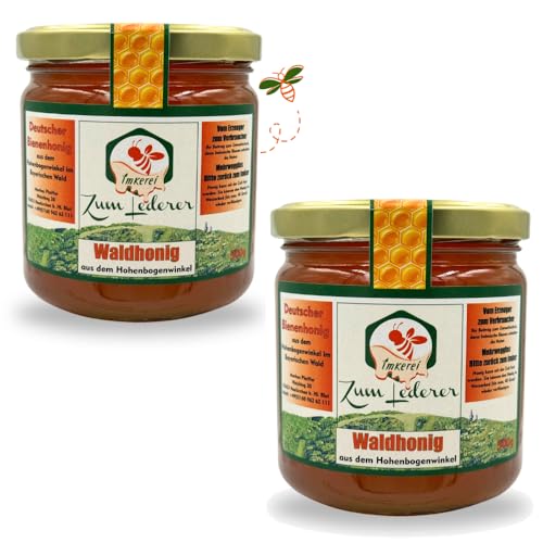 Imkerei zum Lederer - 2x 500g Deutscher Waldhonig – Naturbelassener Honigtau-Honig aus dem Bayerischen Wald - Direkt vom Imker von Imkerei "Zum Lederer"