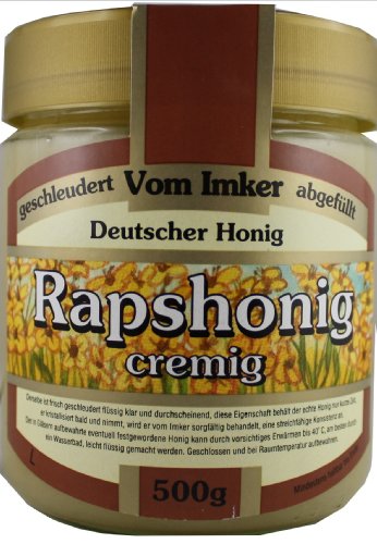 Deutscher Honig vom Imker - Rapshonig cremig - 500g - Bienenhonig von Imkerhonig