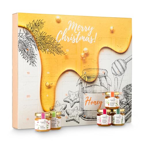 Immenwunder Adventskalender, 24x50g Honige aus aller Welt, Honig-Set mit erlesenen, naturbelassenen – Geschenk für Erwachsene & Kinder von Immenwunder